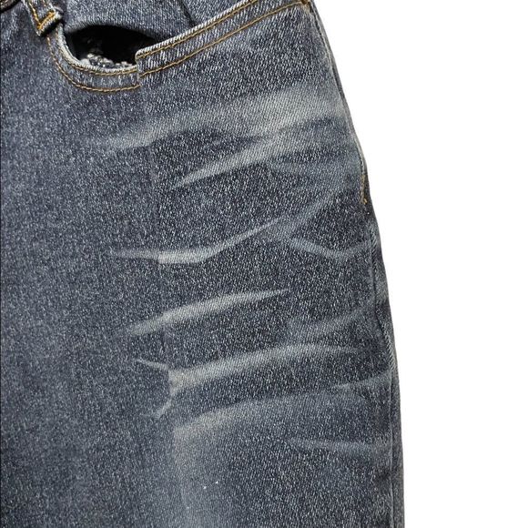 Zana Di Y2K Medium Wash Faded Sparkly Flare Mid Rose Denim Blue Jeans - Picture 3 of 10